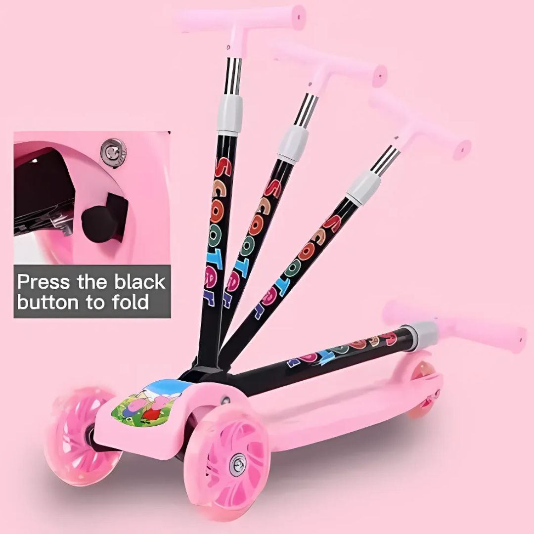 3-Wheel Foldable Kids Scooter – Adjustable & Portable Ride with Light-Up Wheels
