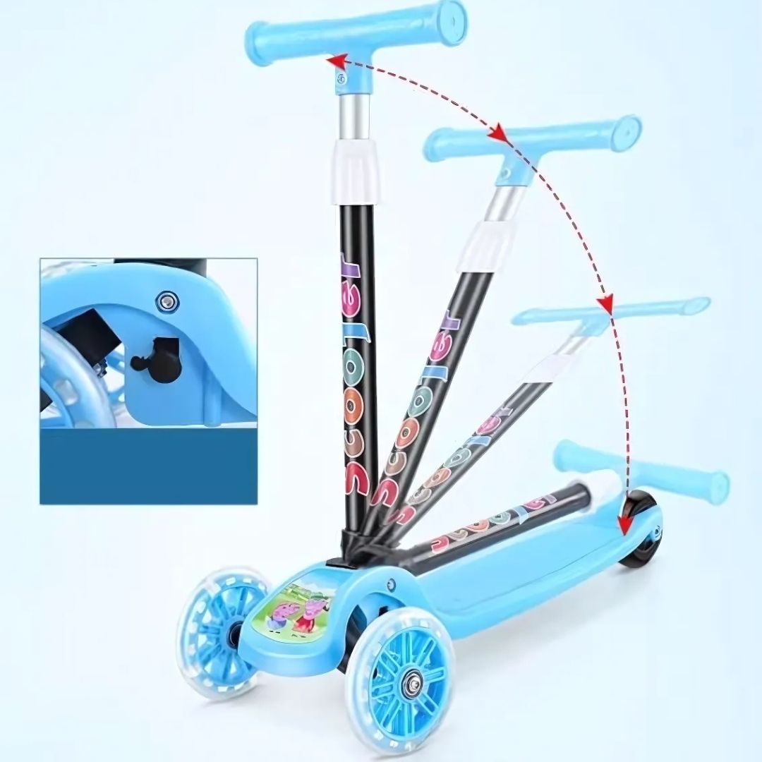 3-Wheel Foldable Kids Scooter – Adjustable & Portable Ride with Light-Up Wheels
