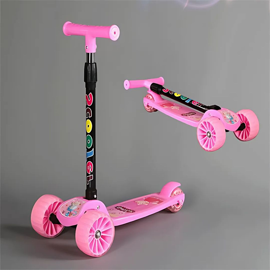 3-Wheel Foldable Kids Scooter – Adjustable & Portable Ride with Light-Up Wheels