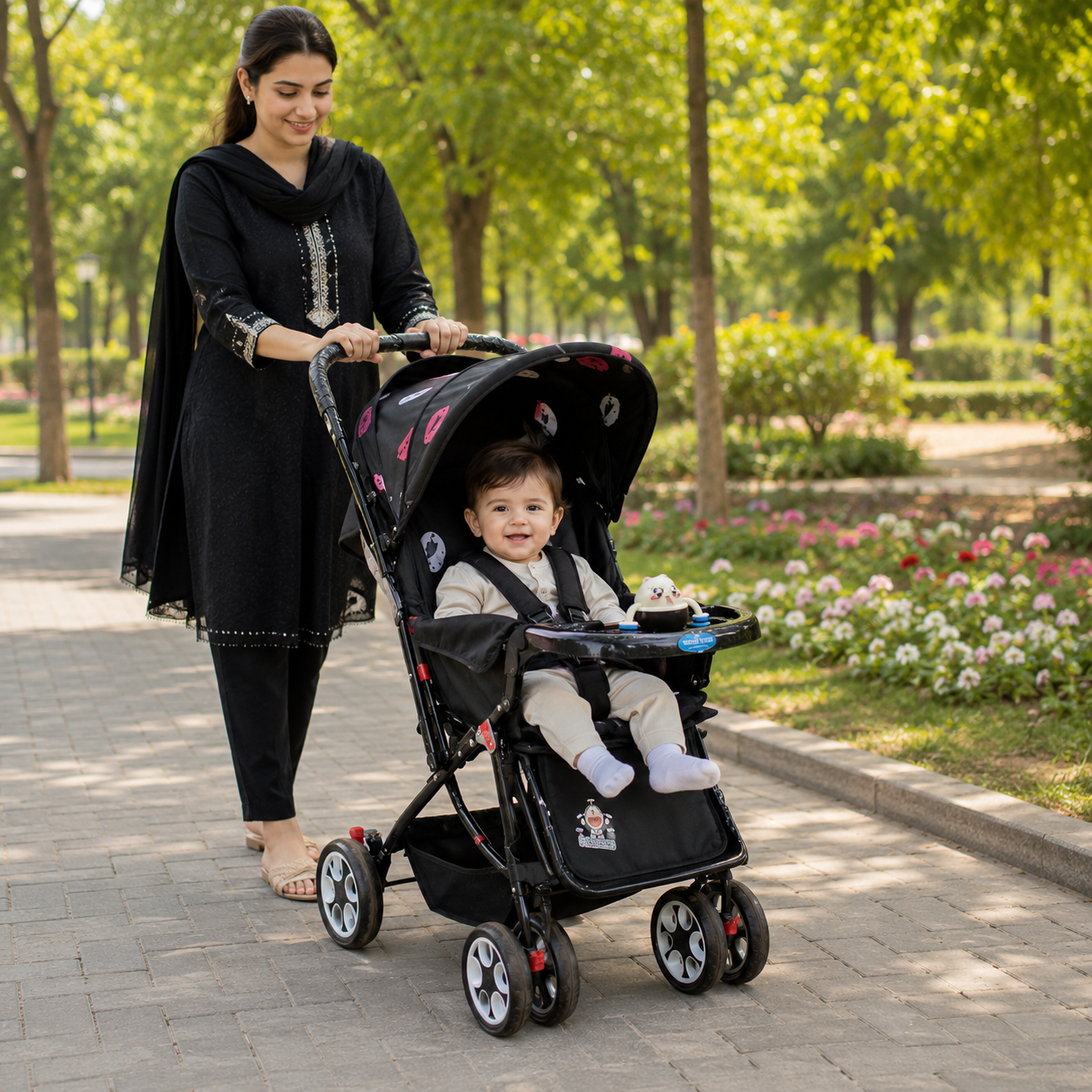 Baby Stroller for Babies | 6 Wheel Baby Pram